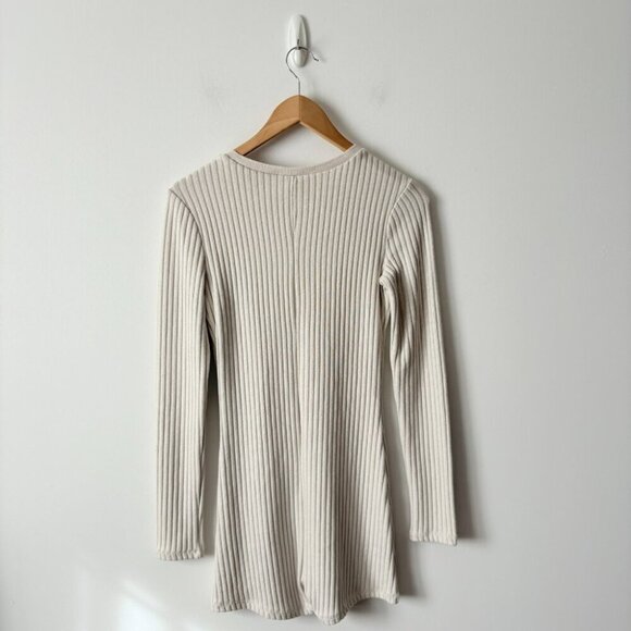 Zara Ribbed Knit Long Sleeve Jumpsuit Romper Cream Blogger Fav Sz Medium - Picture 11 of 11